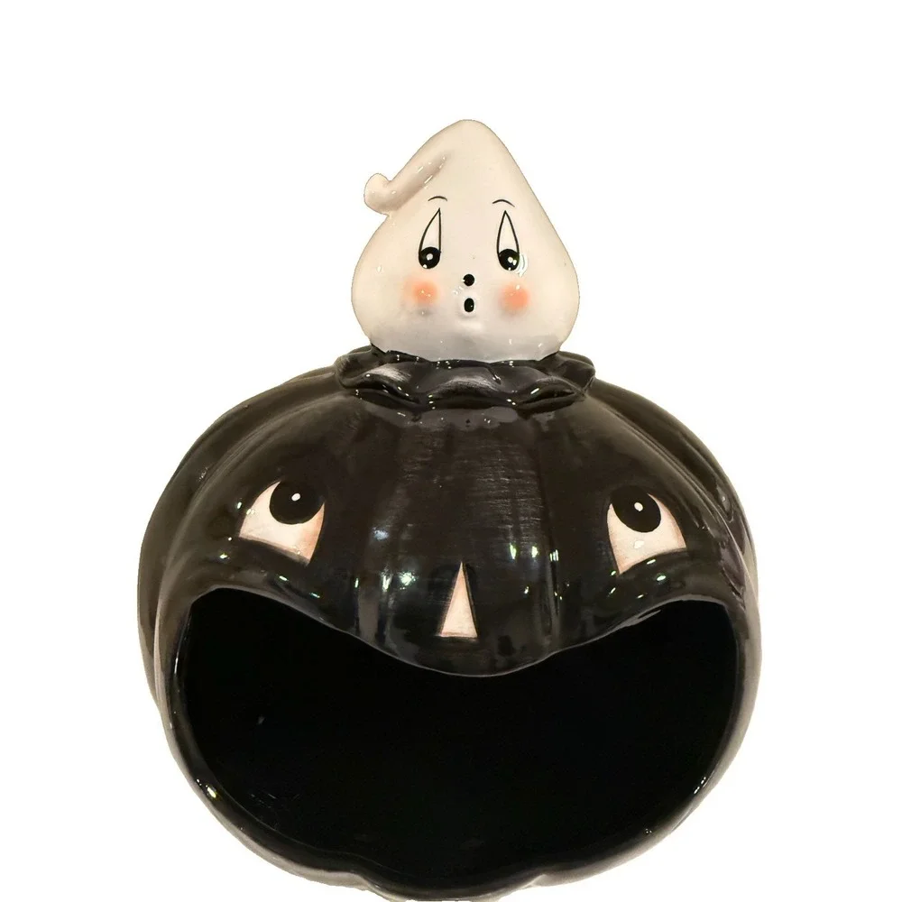 Very Rare Johanna Parker Black Ghost Pumpkin Big Mouth Bowl 2026 viral Halloween
